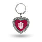 Rico Industries Ncaa Indiana Hoosiers Metal Rhinestone Heart Keychain 1.38 X 3-''