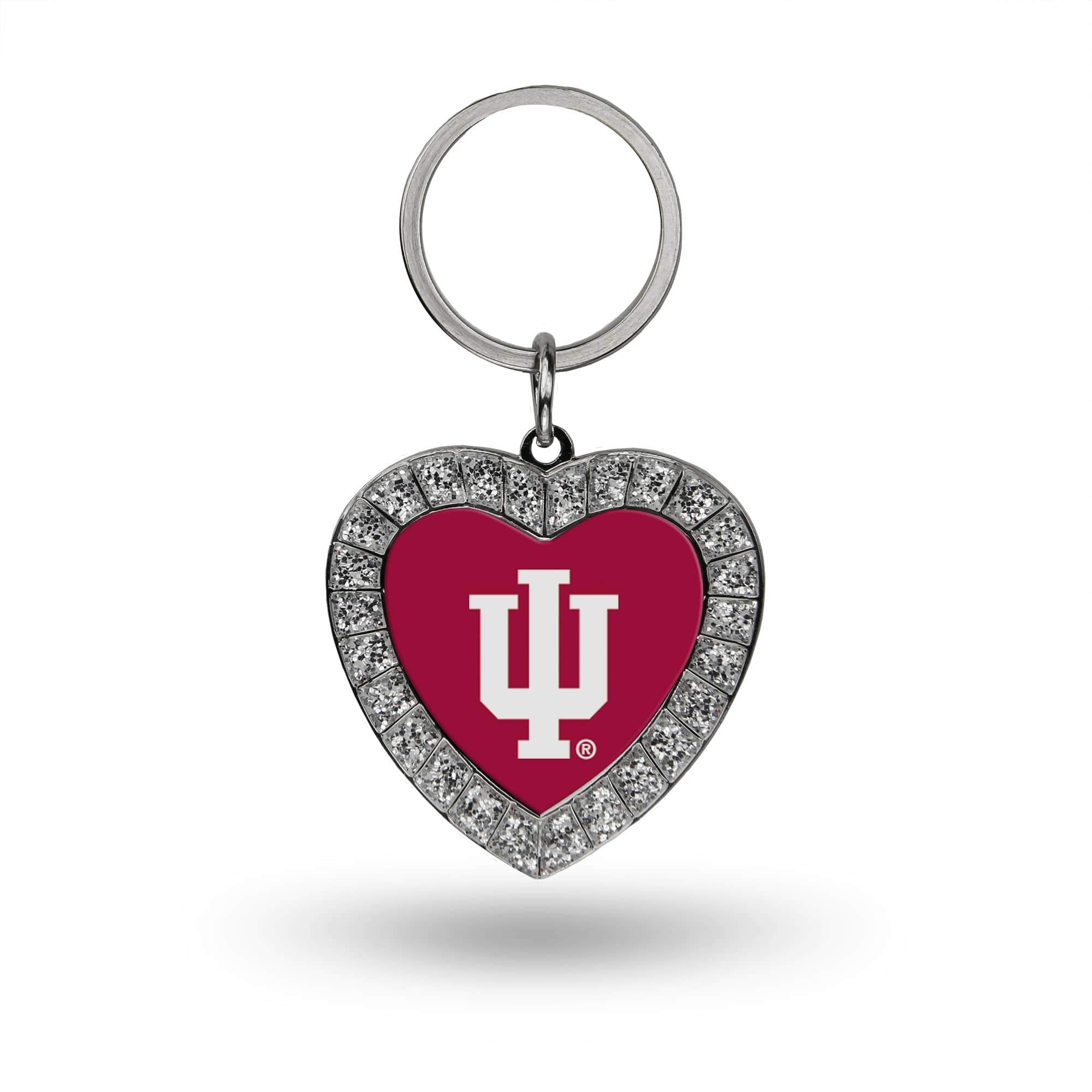 Rico Industries Ncaa Indiana Hoosiers Metal Rhinestone Heart Keychain 1.38 X 3-''