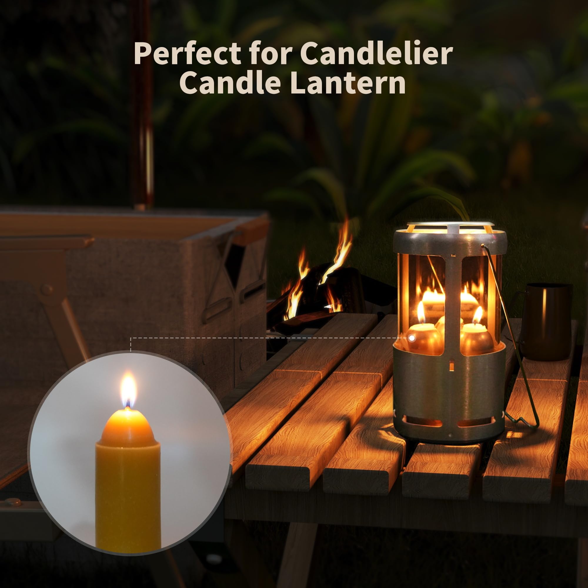 15-Hour Natural Beeswax Candles Compatible With Candle Lanterns - Smokeless Clean Long Lasting Burning For Outdoor, Camping, Eme