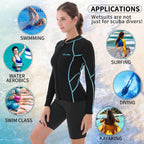 Goldfin Wetsuit Top Women, 2Mm Wetsuits Jacket Long Sleeve Neoprene Tops For Water Aerobics Diving Surfing Swimming