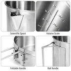 Lixada Camping Pot Stainless Steel Lightweight Kettle Bottle Cup Or Pot With Foldable Handle And Dual Use Cover For Camping Hiki
