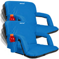 Driftsun 2 Pack Extra Wide Stadium Seats with Back Support - Deluxe Foldable Stadium Chairs for Bleachers - Folding Waterproof S
