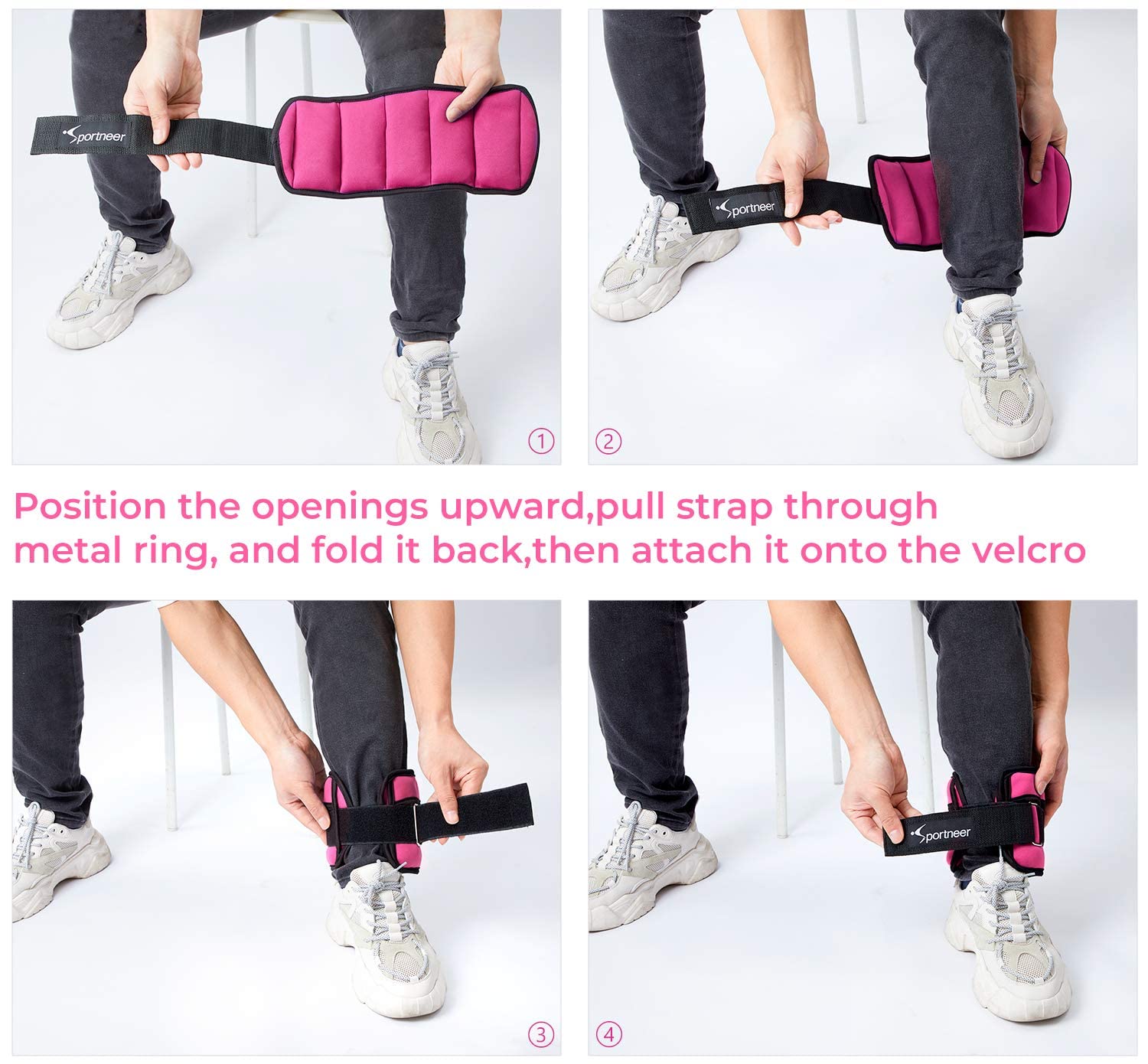 Sportneer Adjustable Ankle Weights Set 1 Pair 2 4 6 8 10 Lbs Leg Weight Straps For Women Men Kids, Weighted Ankle Weights Set Fo