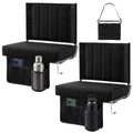 DUMOS Stadium Seats 2 Pack with Back Support, Bleacher Chairs with 3.15 Inch Thick Padded Cushion, Wide Portable Folding Seat fo