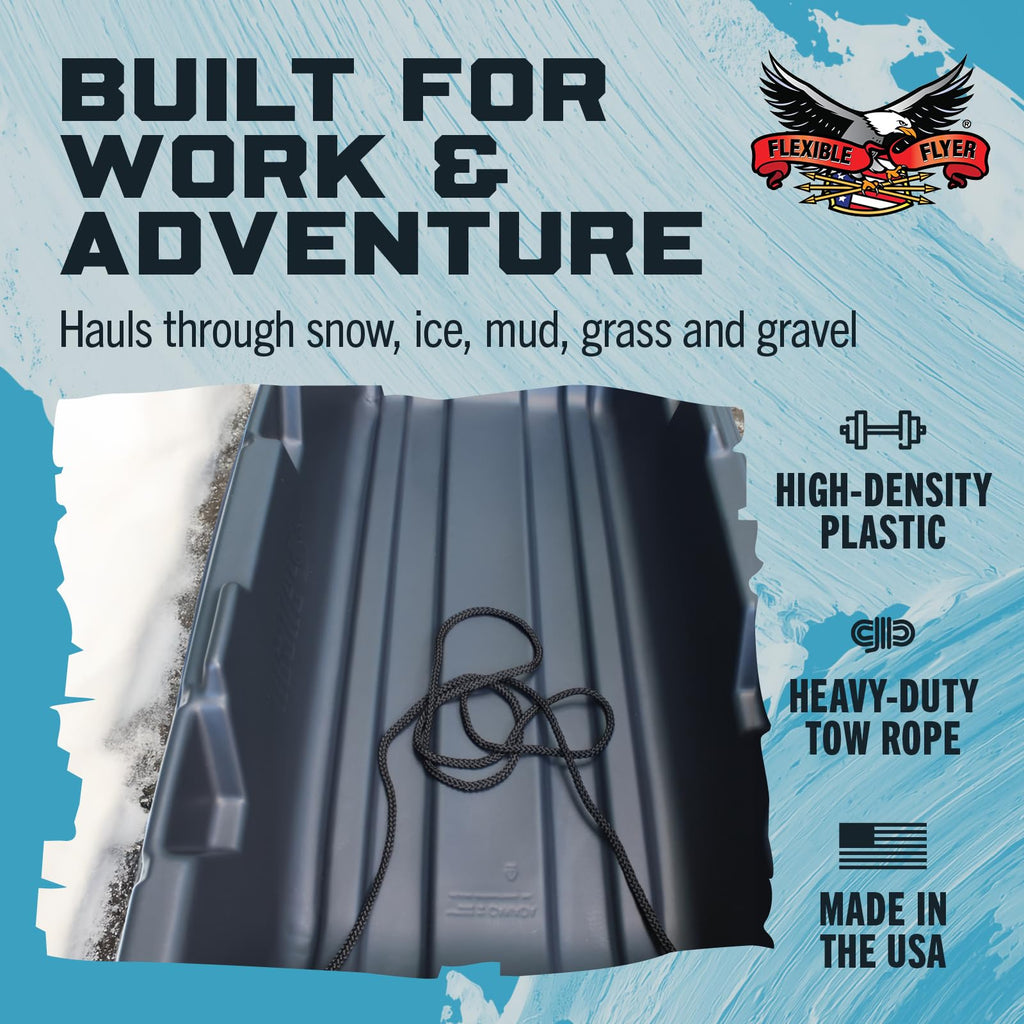 Flexible Flyer Utility Pull Sled. Ice Fishing, Deer Hunting, Firewood, Work Cargo