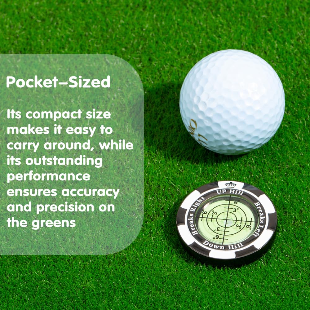 Slopemaster Progreen Reader - Golf Hat Clip Ball Marker With High Precision Green Reading Aid Golf Accessories For Men Women(Bla