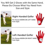 Finger Ten Junior Kids Dura Feel White Blue Red Yellow Golf Gloves Extra Value 2 Pack (Large Red, Left)