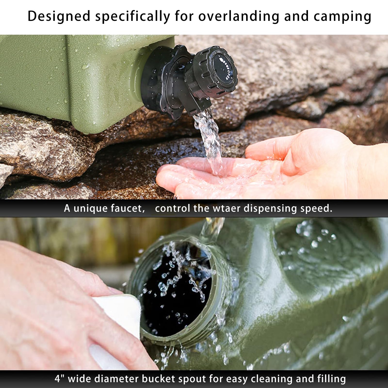 5 Gallon Water Jug With Spigot, Bpa Free Leak-Proof Camping Water Container, Portable Emergency Water Storage For Outdoor Hiking