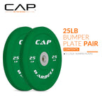 Cap Barbell Best Olympic Bumper Plate Set, Green, 25 Lb Pair