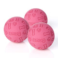 Snug Rubber Dog Balls For Small And Medium Dogs - Tennis Ball Size - Virtually Indestructible (3 Pack - Pink)