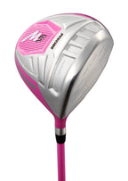 Top Line Ladies Pink Right Handed M5 Golf Club Set, Includes: Driver, Wood, Hybrid, No. 5,6,7,8,9, Pw Stainless Steel Irons, Put