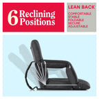 Pop The Original Hot Seat, Dual Heat Stadium Chair With Back Support, Heats Seat And Back, 3 Heat Levels, 5 Pockets, 6 Reclining