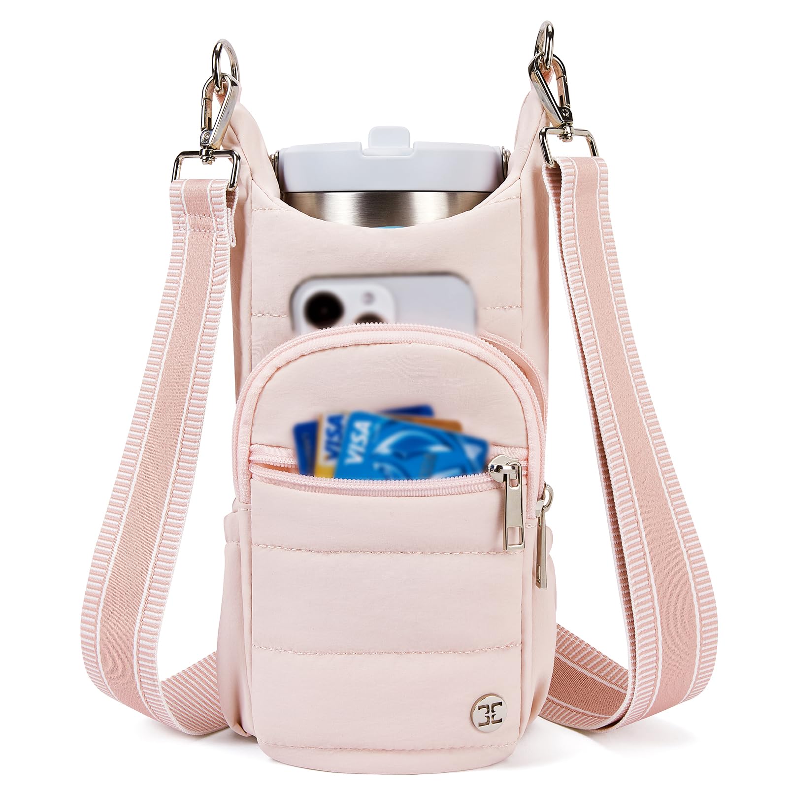 Telena Water Bottle Holder With Strap Crossbody Bags For Women For Walking, Hiking, Cycling Pink