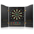 Hanbramo Electronic Dart Board Cabinet Set, 12 Soft Tip Darts, Electric Dart Boards for Adults, Digital Dart Board with Integrat
