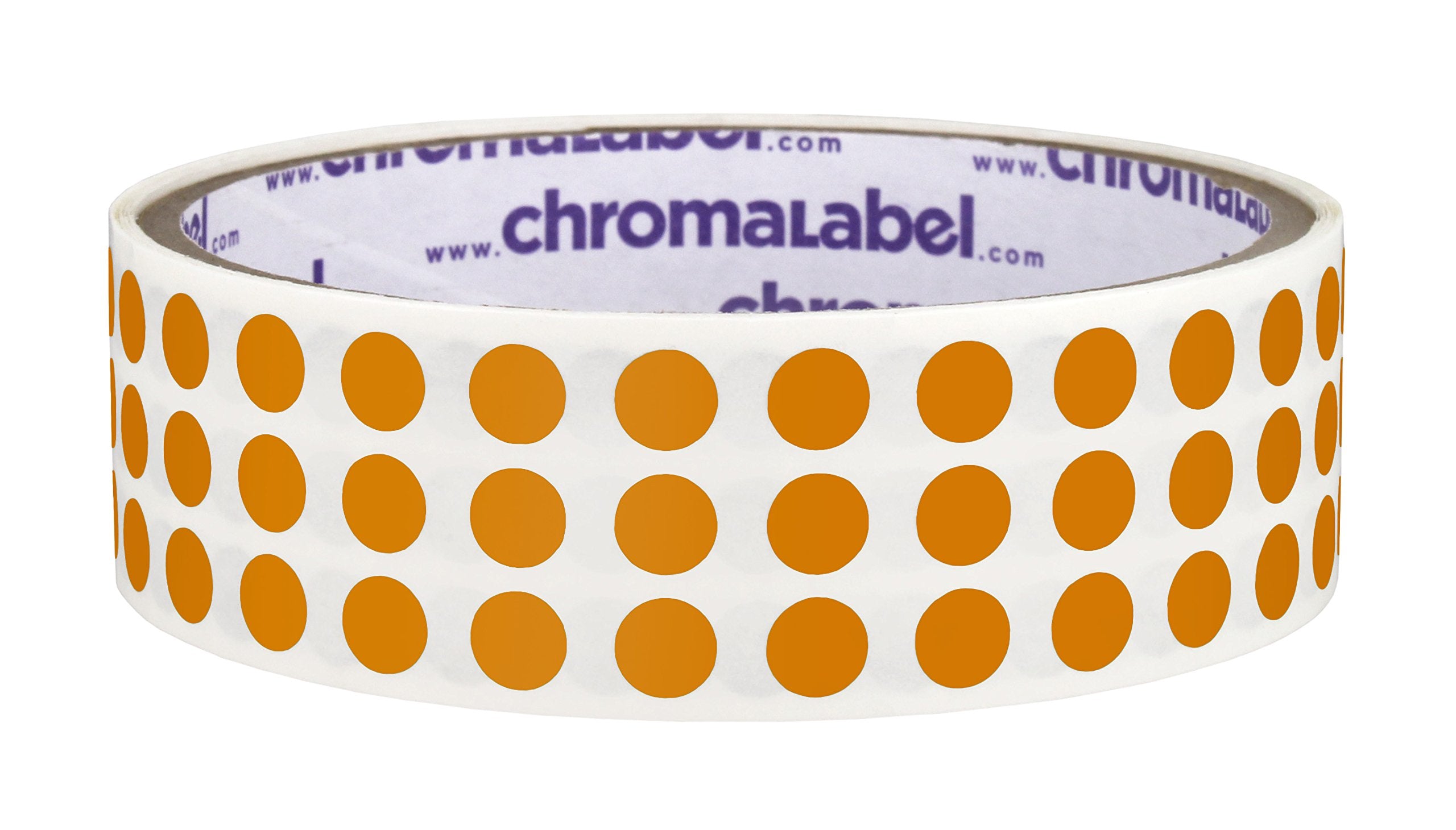 Chromalabel 025 Inch Round Label Permanent Color Code Dot Stickers, 1000 Labels Per Roll, Copper