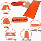Goldhik 2 Pack Emergency Sleeping Bag, Mylar Emergency Blanket, Waterproof Lightweight Survival Shelter Blanket, Portable Surviv