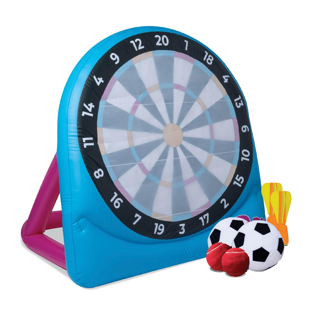 Flybar FunPark Giant Inflatable Dartboard Game for Kids - Outdoor Target Toy with Velcro Darts & Balls - Backyard Sports Set for
