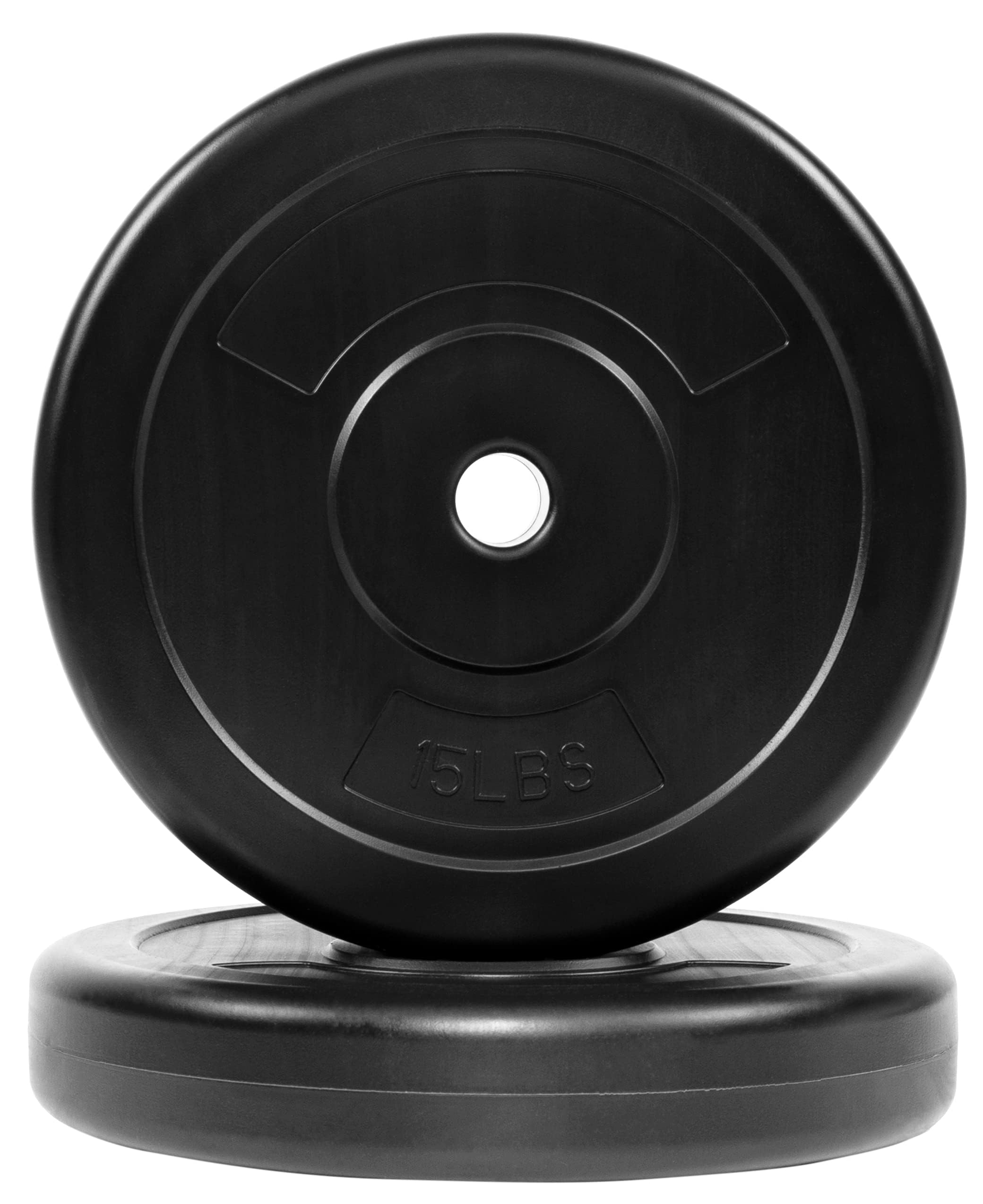 Fitvids Vinyl Standard 1-Inch Plate Weight Plate for Strength Training and Weightlifting, 15-Pound Pair