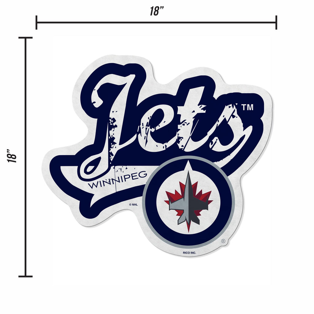 Rico Industries Nhl Winnipeg Jets Distressed Shape Cut Pennant - Home And Living Room D  Cor - Soft Felt Ez To Hang