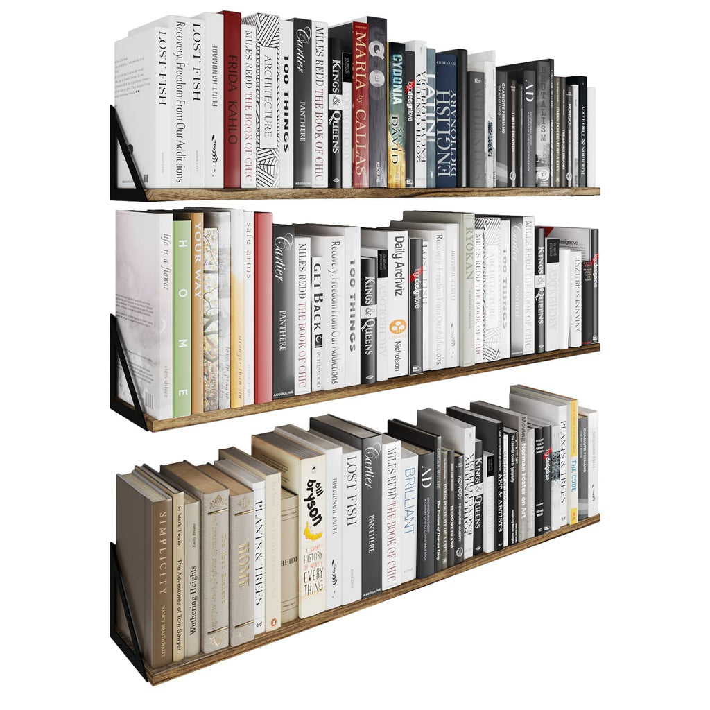 Wallniture Minori Wall Bookshelves For Living Room Decor, 36 Floating Shelves For Bathroom, Kitchen, Bedroom, Floating Bookshelf