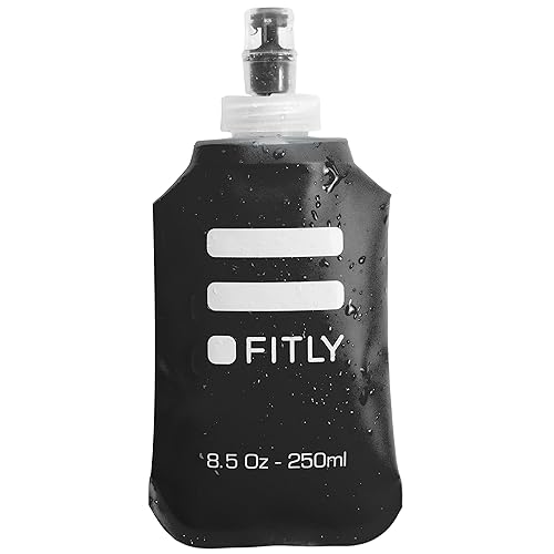 Fitly Soft Flask - 8.5 Oz (250 Ml) - Shrink As You Drink Soft Water Bottle For Hydration Pack - Folding Water Bottle For Running