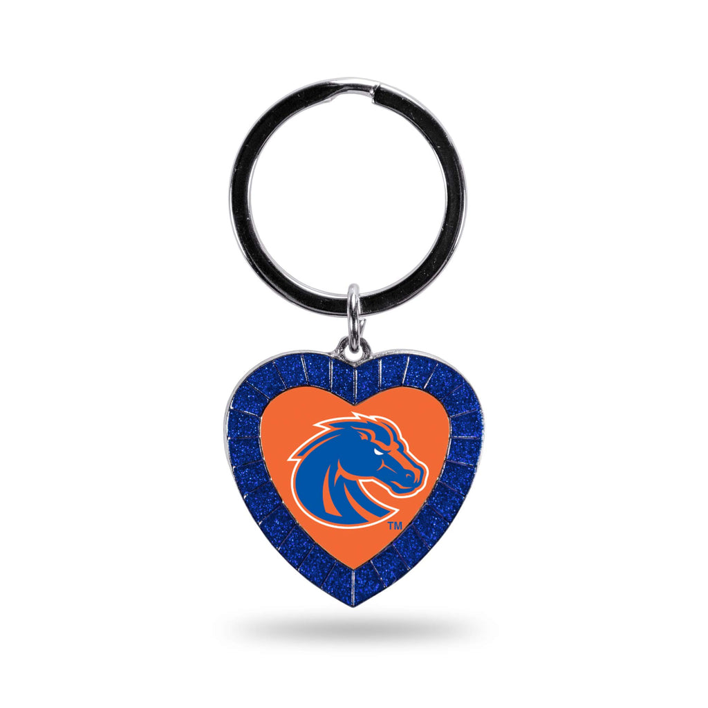 Rico Industries Ncaa Boise State Broncos Ncaa Rhinestone Heart Colored Keychain, Royal, 3-Inches In Length