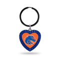 Rico Industries Ncaa Boise State Broncos Ncaa Rhinestone Heart Colored Keychain, Royal, 3-Inches In Length