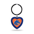 Rico Industries Ncaa Boise State Broncos Ncaa Rhinestone Heart Colored Keychain, Royal, 3-Inches In Length