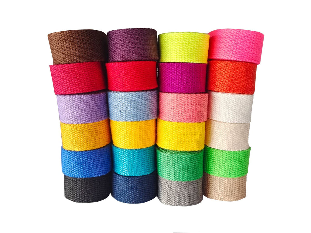 Cotton Webbing 1.5 Inch 48 Yards 24 Colors Mediumweight Polyester Cotton Webbing Strap For Cloth Tote Bags Leash Straps Crafts O