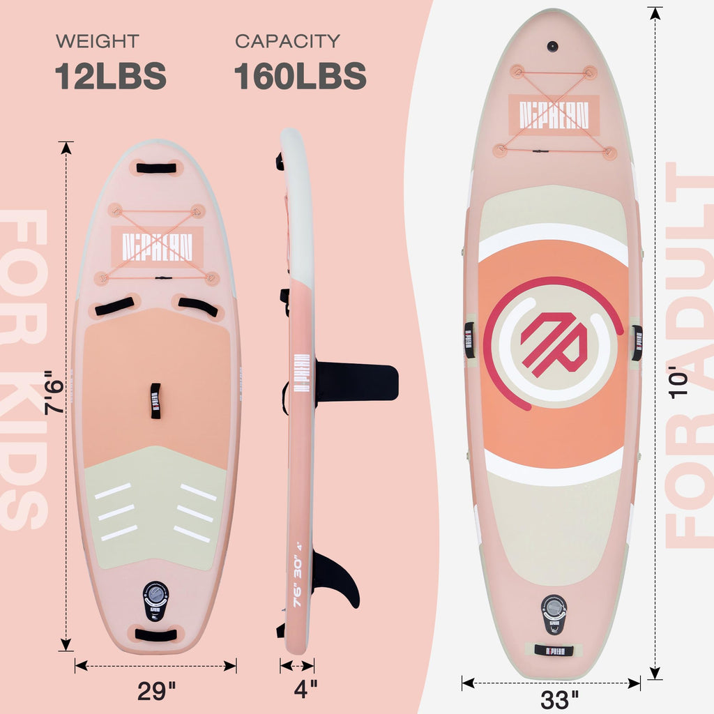 Niphean Inflatable Stand Up Paddle Board with SUP Accessories, Anti-Slip EVA Deck, 106 Inflatable Paddle Boards for Adults & You