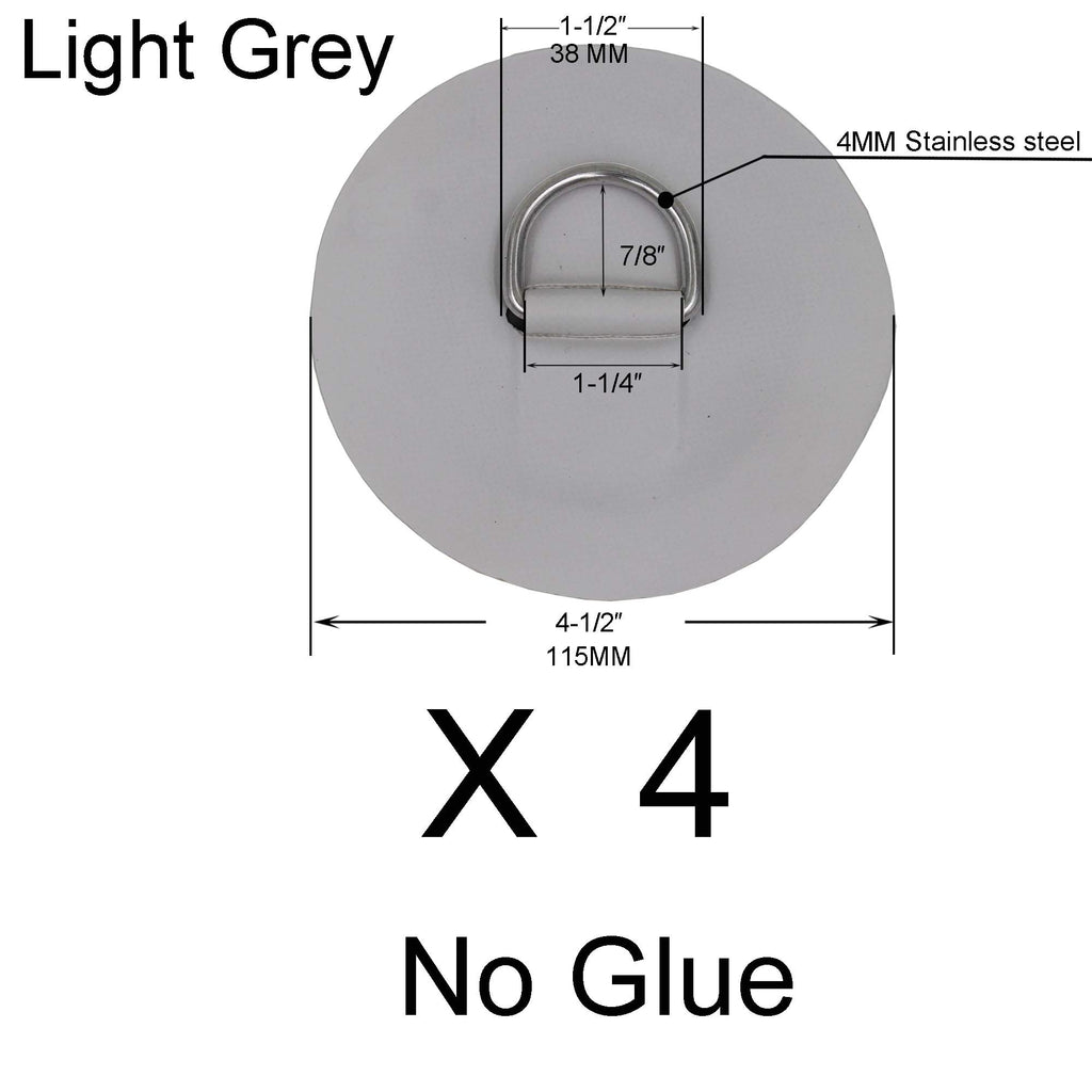 Yyst 4 X Stainless Steel D-Ring Pad/Patch For Pvc Inflatable Boat Raft Dinghy Kayak - No Glue Included- Instruction Included- Li
