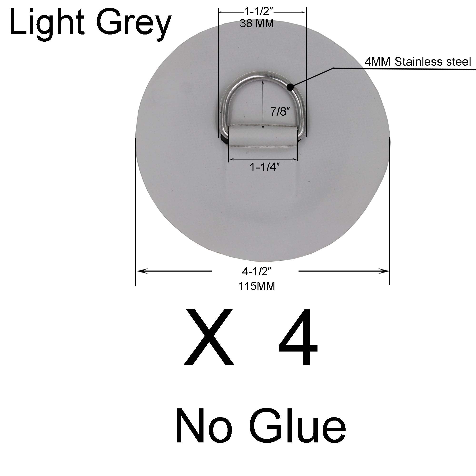 Yyst 4 X Stainless Steel D-Ring Pad/Patch For Pvc Inflatable Boat Raft Dinghy Kayak - No Glue Included- Instruction Included- Li