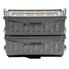 Yakattack Tracpak Battleship Gray Combo Kit - 2 Stackable Kayak Storage Boxes With Quick Release Track Mount Base | Kayak Crate