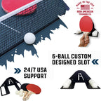 Iron American Elite Ping Pong And Table Tennis Storage Rack, Made In Usa - 1.375 Inch Slot For Balls And 3.25 Inch Slot For Padd