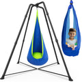 Swing Stand Frame with Sensory Pod Swings and Chair, Sensory Swing Set, X-Shaped Swing Frame, Heavy-Duty Metal Hammock Chair Sta