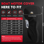 Zettum Outboard Motor Cover, 600D Full Boat Motor Cover Waterproof & Heavy Duty, Fade-Resistant Boat Engine Cover, Fit For Motor