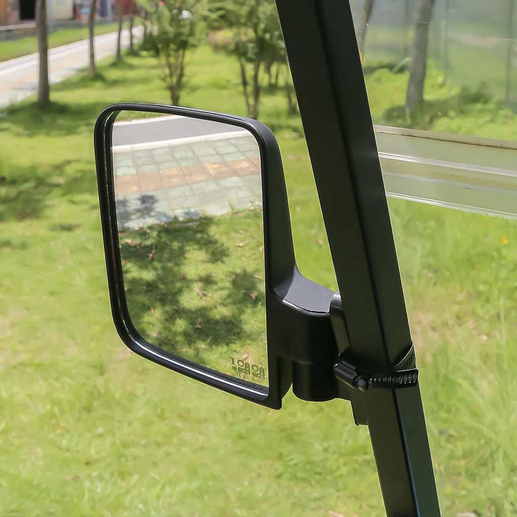 10L0L Golf Cart Side Mirrors Compatible With Yamaha Club Car Ez-Go And Others Round Or Square Tube Golf Cart Roof Bracket, No-Dr