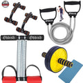 ODDISH Way to Fitness Tummy Trimmer Double Spring & PushUp Bar with Resistance Tube & Ab Roller Combo Pack  Ab Exercise Equipme