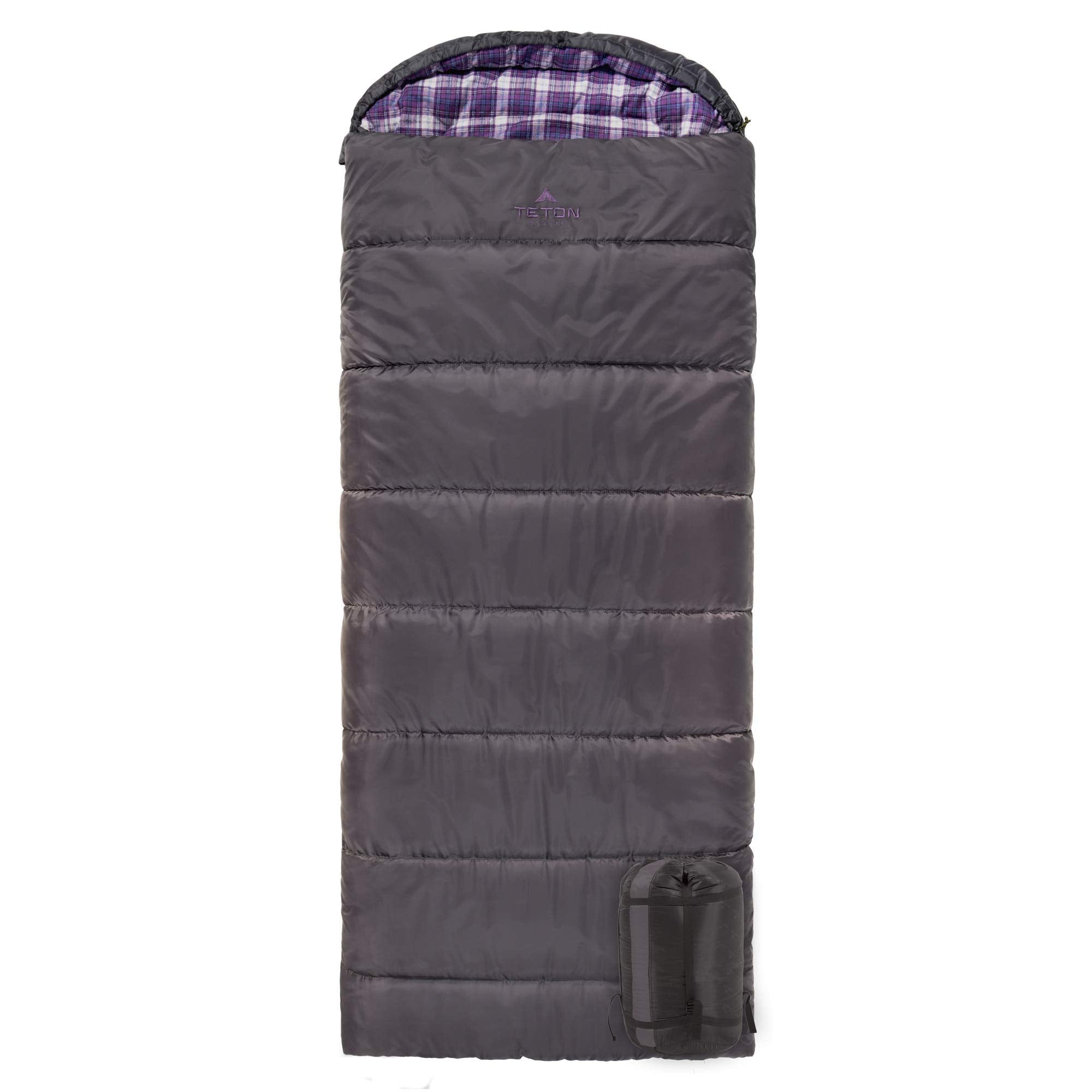 Teton Fahrenheit Regular, 0 Degree Sleeping Bag, All Weather Bag for Adults and Kids Camping Made Easy and Warm Compression Sack