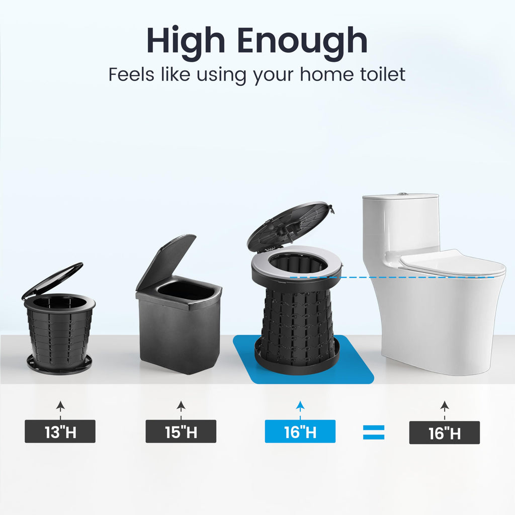 Triptips 2025 New Upgrade Retractable Portable Toilet Foldable With Soft Cushion Height Adjustable Travel Toilet For Car Camping