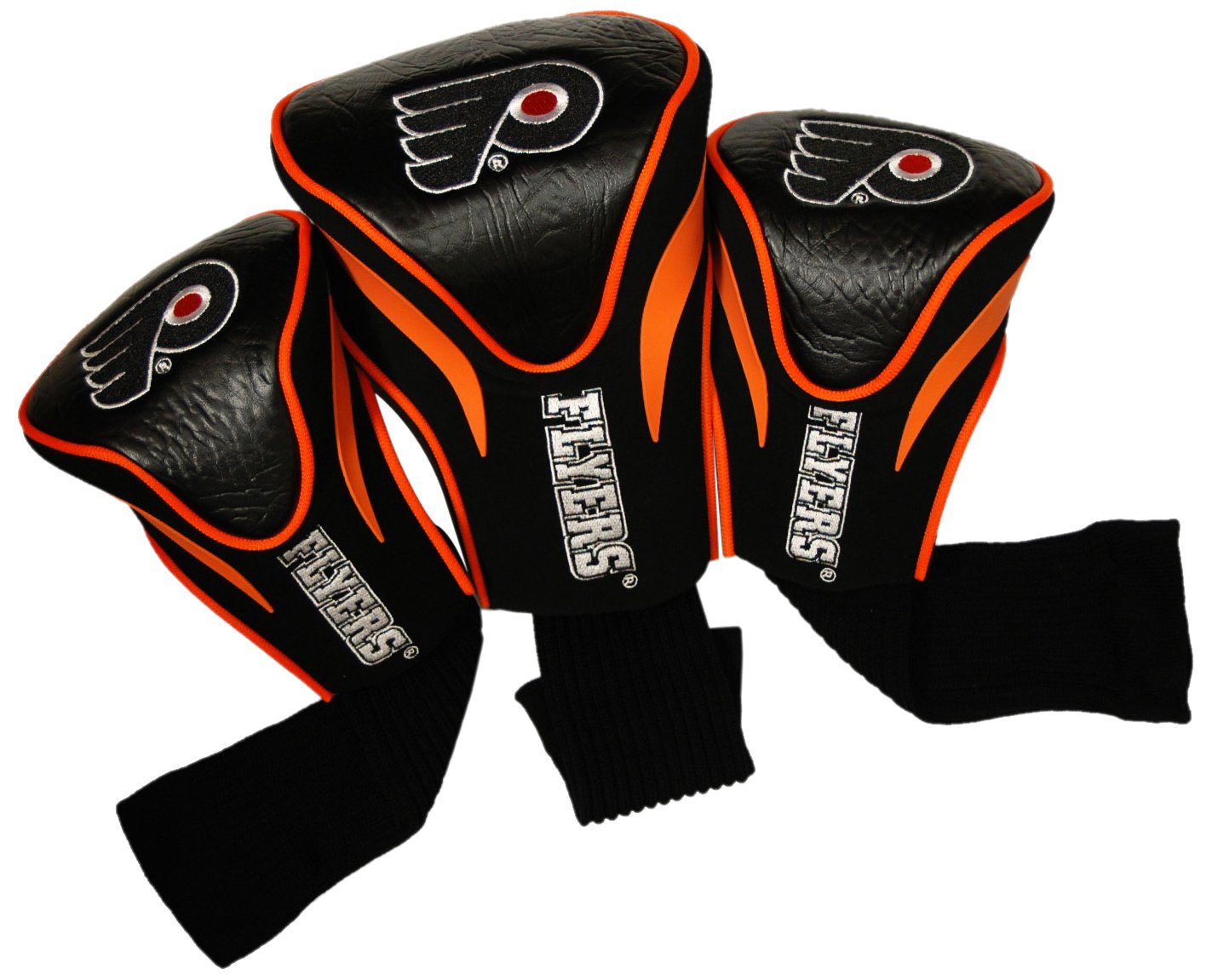Team Golf Nhl Philadelphia Flyers Contour Golf Club Headcovers (3 Count) Numbered 1, 3, & X, Fits Oversized Drivers, Utility, Re