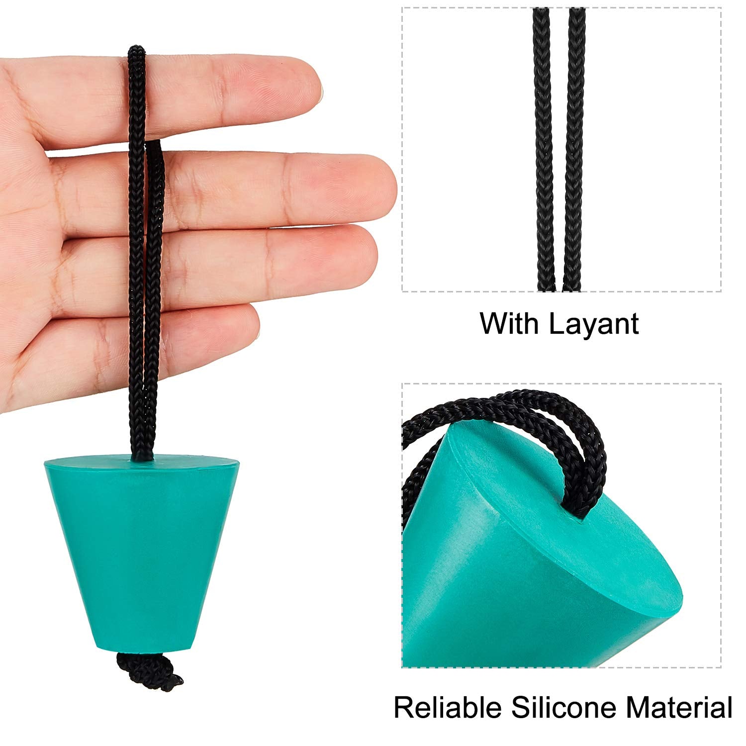 8 Pieces Kayak Scupper Plug Kit Silicone Scupper Plugs Drain Holes Stopper Bung With Lanyard (Green)