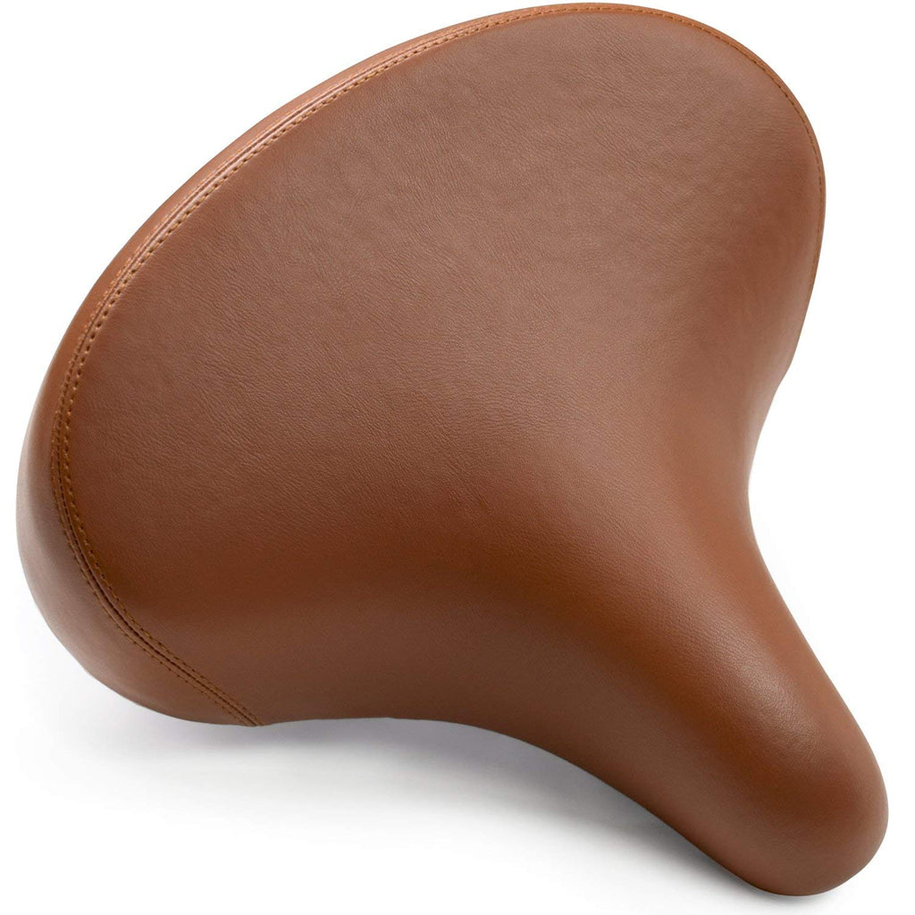 Beach Cruiser Bike Seat - Extra Wide Bicycle Saddle [Stylish And Soft] Replacement Bike Saddle For Women And Men (Vintage Brown)
