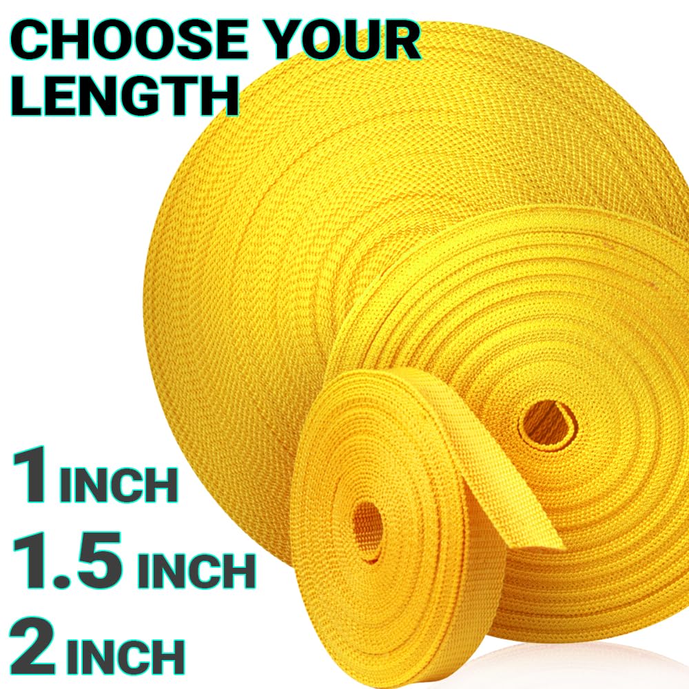 Teceum 1 Inch Webbing - Honey Yellow - 10 Yards - 1    Webbing For Climbing Outdoors Indoors Crafting Diy Nw