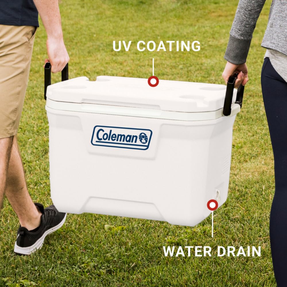Coleman Classic Series 52Qt Marine Cooler, Fully Insulated Lid & Body Keeps Ice Up To 3 Days, Holds Up To 80 Cans