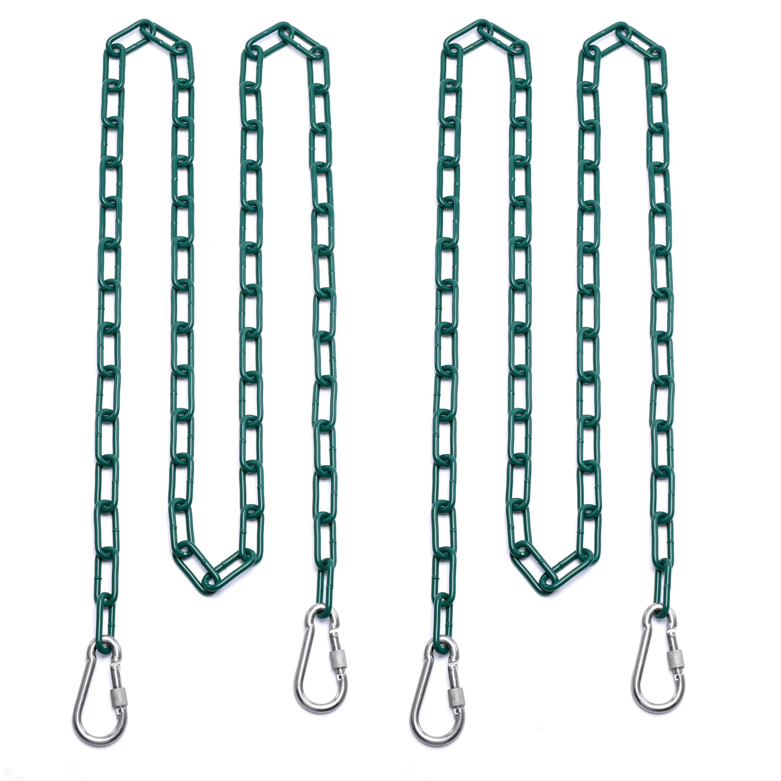 2 Swing Chains Heavy Duty (83) Fully Plastic Coated with 4 Free Quick Links Anti-Rust Iron Link Chains for Playground Kids Tree 