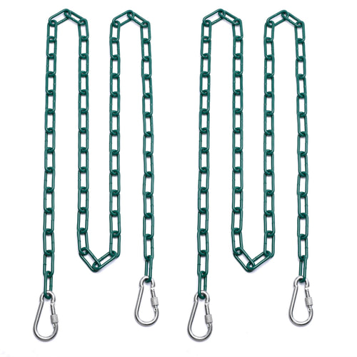 2 Swing Chains Heavy Duty (63) Fully Plastic Coated with 4 Free Quick Links Anti-Rust Iron Link Chains for Playground Kids Tree 
