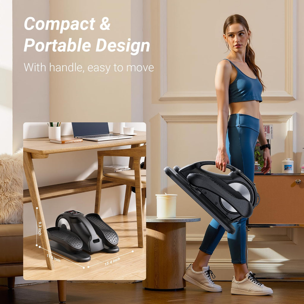 Utryup Under Desk Elliptical Machine, Electric Elliptical Machine While Sitting For Seniors With Remote Control, 12-Speed Adjust