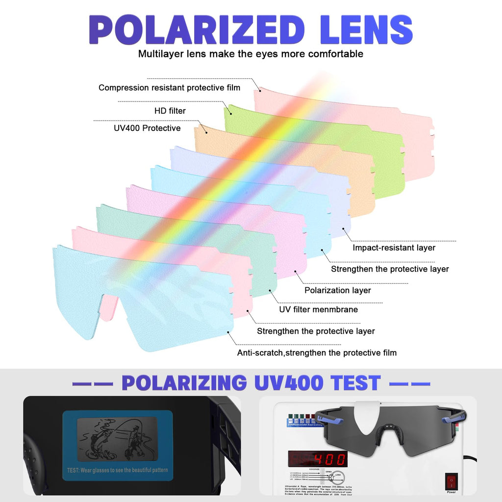 Polarized Sports Sunglasses For Men Women,Running Baseball Fishing Sunglasses,Cycling Mtb Bike Glasses Uv400