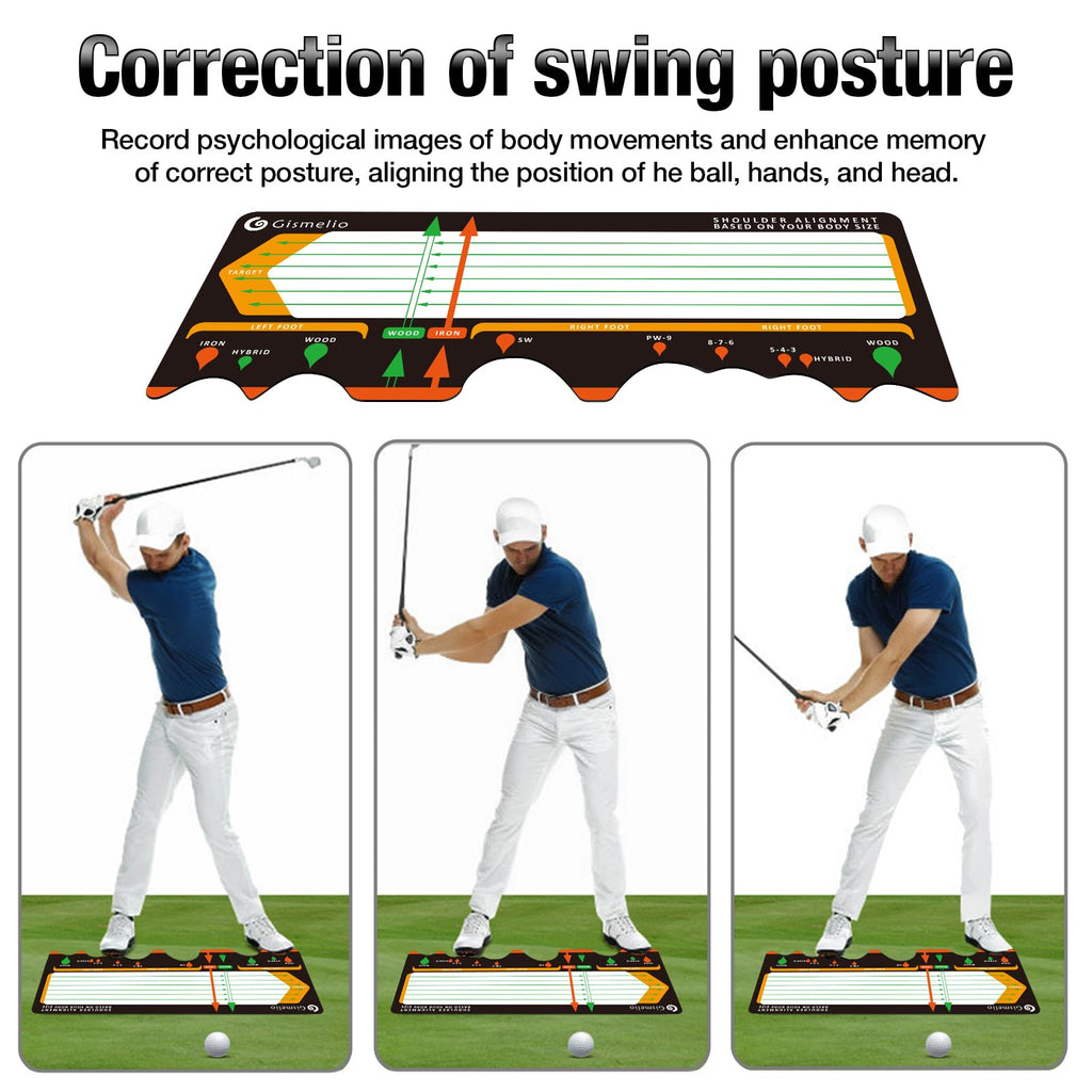 Gismelio Golf Training Mat For Beginners  Posture Assistance And Entry-Level Stance Corrector Trainer With Golf Training Aid And